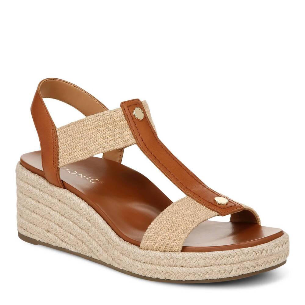 NEW VIONIC women's calera sandal in camel leather